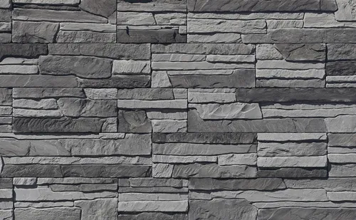 Декоративный камень White Hills / Вайт Хиллс Хайленд для внутренних и наружных работ, плоскостной, цементный, черно-серый, 0.43м2 / отделочные материалы