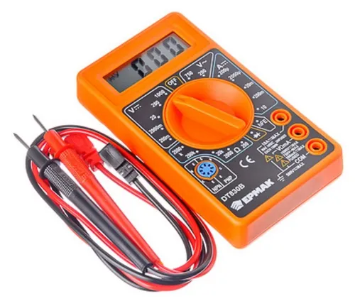 Мультиметр Ермак DT-830В портативный, цифровой, 1000В, 10А, 2000кОм, 100мкВ, 126×70×28мм / инструменты