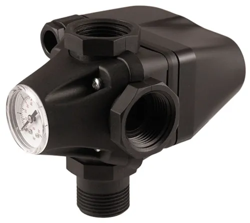 Реле давления JEMIX / Джемикс XPD-2-3W для насосной станции, с манометром, пластиковый корпус, 1 дюйм, 1.4-2.8бар, IP54 / водоснабжение