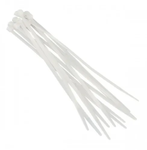 Хомут стяжка KEW / Кев нейлоновый, белый, 2.5×140мм, 100шт. / крепеж