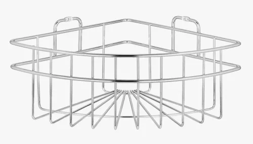 Полка для ванной ЧМЗ Кашалот настенная угловая, из стали, хром, 22.9х22.9х12.5см / товары для дома