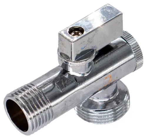Кран шаровый угловой СТМ, латунь, 1/2", фильтр CAFR1212
