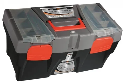 Ящик для инструментов STELS 17", пластик, черный, 42×22×18см