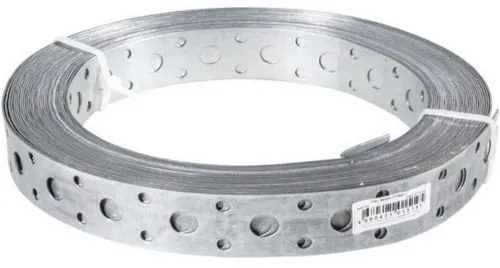 Лента перфорированная Rock solid connection / Рок солид коннектион для вентиляции, из оцинкованной стали, толщина 0.8мм, ширина 20мм, 25м / крепеж