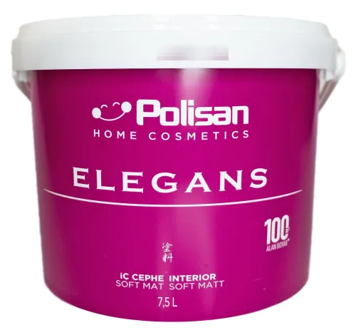 Краска для стен и потолков Polisan / Полисан Elegans Soft Mat акриловая, по бетону, матовая бесцветная, база С, 7.5л / лакокрасочные материалы