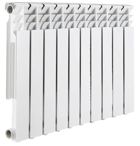 Секционный радиатор Rommer / Роммер Optima BM 500 биметаллический, белый, 770х560х78мм, 10 секций, 17.76атм, теплоотдача 1290Вт / отопление