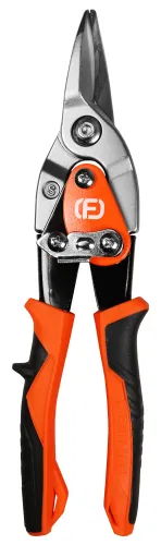 Ножницы по металлу Finland / Финланд прямые, с двухкомпонентной рукояткой, сталь CrMo55, длина 250мм / режущие и пильные инструменты