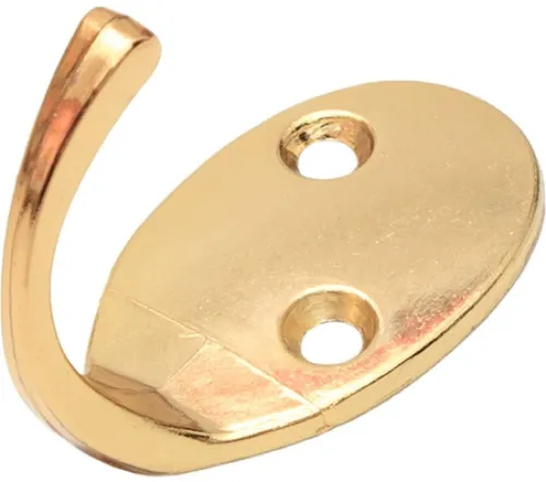 Крючок-вешалка СКОБЯНОЙ 55 мебельный, настенный, золото, 1 шт.