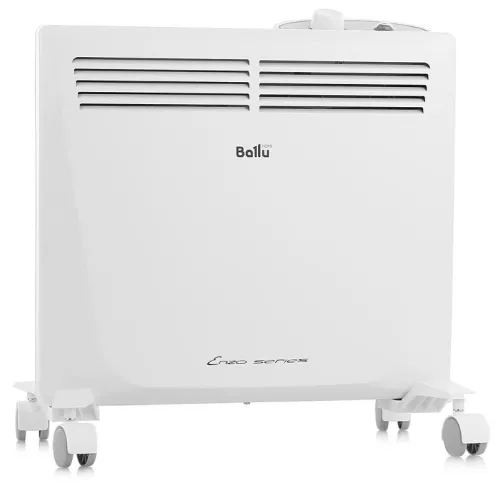Конвектор электрический Ballu / Баллу Enzo BEC/EZMR-1000 в металлическом корпусе, белый, 460х400х100мм, 1кВт, площадь обогрева 15м², IP24 / климатическая техника
