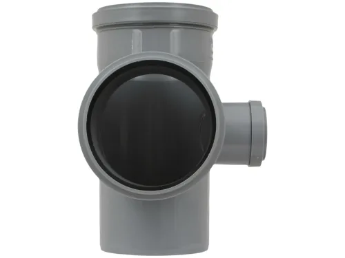 Крестовина Lammin / Ламмин правая, двухплоскостная, для внутренней канализации, из полипропилена, серая, размером 110×110×50мм, 87.5° / водоотведение