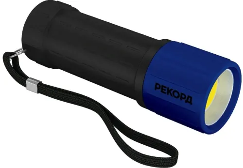 Ручной фонарь Рекорд MR-270 на батарейках светодиодный, в пластиковом корпусе, 100х30х30мм, 80Лм, 30м / аксессуары для туризма