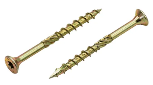 Саморез Daxmer / Даксмер универсальный потайной из стали, желтый, 5х60мм, TORX, 250шт. в упаковке / крепеж