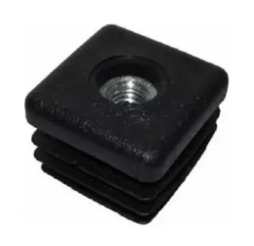 Заглушка для труб MIXTON / Микстон квадратная с резьбой М8, из пластика, черная, 25х25мм, 2шт. / крепеж и фурнитура