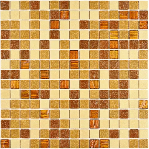 Плитка декоративная Bonaparte / Бонапарт Akros мозаика, для внутренних работ, стеклянная, цвет бежево-коричневый, 327х327мм / облицовочные материалы