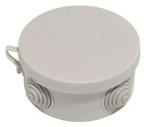 Распаячная коробка РосДюбель круглая, пластиковая, серая, 80х45мм, IP54 / электрика