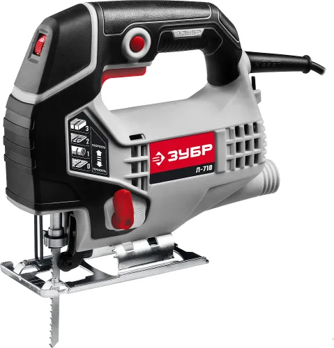 Лобзик электрический Зубр Л-710 для пиления листовых материалов, 0-3000ход/мин, мощностью 710Вт / инструменты