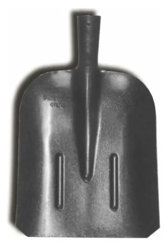 Лопата совковая РемоКолор без черенка с ребром жесткости, из стали, черная, длина 36.4см / садовый инструмент