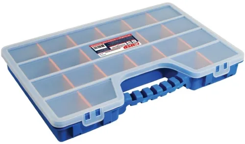 Органайзер USP / УСП для хранения мелочей с прозрачной крышкой, из полипропилена, синий, 510х330х60мм / оборудование для мастерской