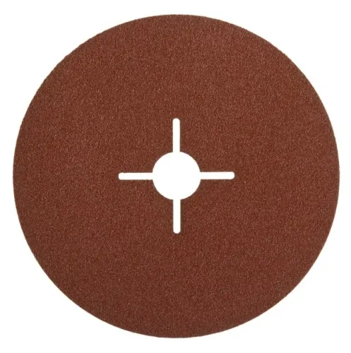 Круг шлифовальный Зубр по металлу, фибровый, зернистость Р24, посадочный диаметр 22мм, 125мм, 5шт. / оснастка