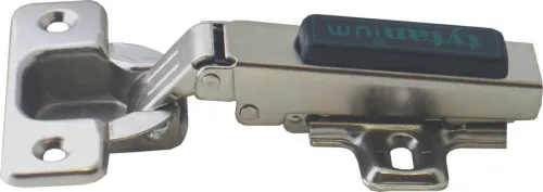 Петля мебельная Element / Элемент SLIDE-ON click накладная, с ответной планкой, металлическая, цвет хром, диаметр отверстия под чашку 35мм, глубина 11.3мм, 2шт. / фурнитура