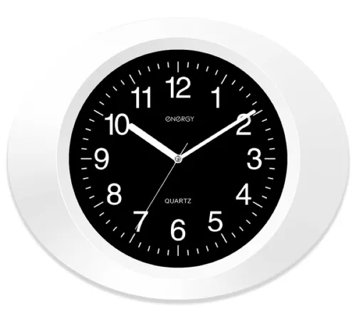 Часы настенные Energy / Энерджи ЕС-05 кварцевые, круглые, из пластика, цвет белый, 330х275х45мм / товары для дома