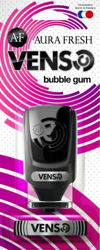 Ароматизатор автомобильный Aura Fresh / Аура Фреш Venso Bubble Gum на дефлектор, аромат бабл-гам, 6мл / автотовары