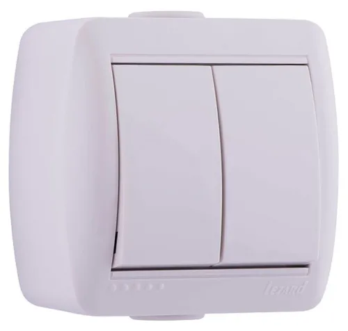 Выключатель LEZARD NATA 710-0200-101, двухклавишный, механический