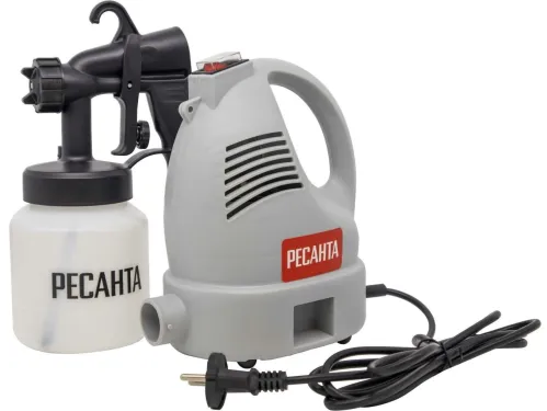 Электрический краскопульт Ресанта ЭКП-700В с компрессором, 2.6мм, 0.8л, 1л/мин, 80DIN, 700Вт / малярные и отделочные инструменты