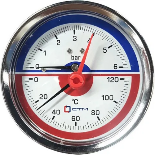 Манометр давления воды СТМ 14А06, аксиальный, 6бар, 1/4 дюйма