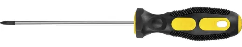 Отвертка крестовая Stayer / Стайер Hercules с двухкомпонентной рукояткой, из хромованадиевой стали, черная, наконечник PH2, стержень 100мм / инструменты