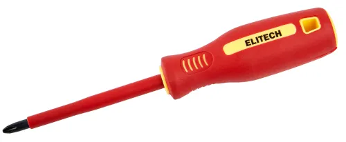 Отвертка диэлектрическая Elitech PH2 100мм магнитная S2 231203