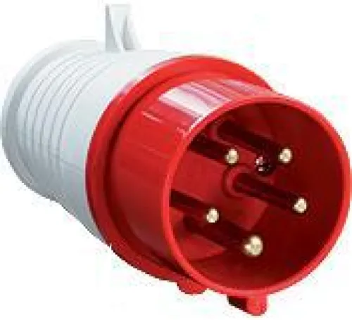 Вилка TDM Electric 3P+PE+N, 400В, 16А, IP44, кабельная, красная