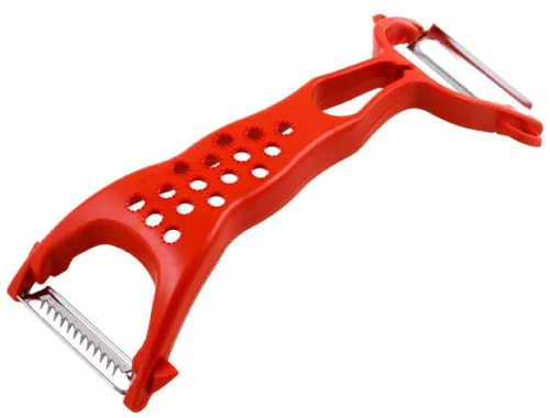 Овощечистка ручная Mallony / Маллони универсальная из нержавеющей стали и пластика, красная / товары для кухни