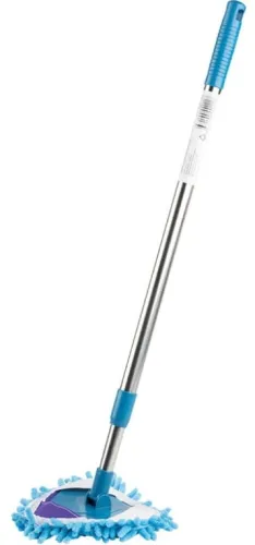 Стеклоочиститель Рыжий кот с телескопической ручкой и треугольной насадкой из нержавеющей стали, полипропилена и полиэстера, 930мм / инвентарь для уборки