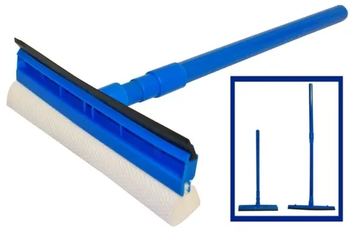 Стеклоочиститель Рыжий кот WS-04 щетка, с телескопической ручкой, из пластика и поролона, 700мм / инвентарь для уборки
