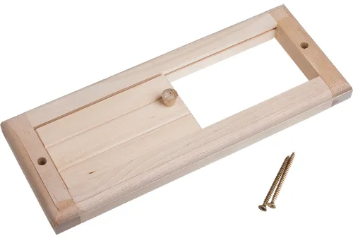 Вентиляционная решетка для бани Банные штучки с задвижкой, из древесины липы, цвет бежевый, 31.5×16.5см / товары для дома