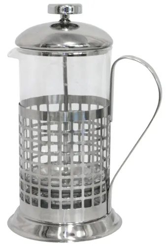 Чайник заварочный Mallony / Маллони Клетка B511-1000ML кофейник, в корпусе из стекла и нержавеющей стали, прозрачный, 1000мл / товары для дома