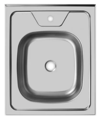 Мойка Ukinox / Юкинокс ECO 500.600 для кухни накладная, прямоугольная, из нержавеющей стали, серая, 600х500х120мм / сантехника