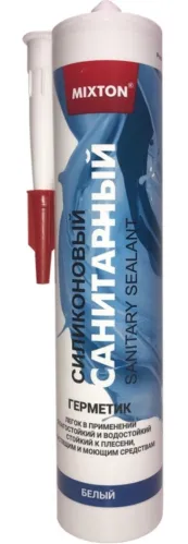 Герметик силиконовый MIXTON / Микстон Санитарный влагостойкий, белый, 280мл / строительство и ремонт
