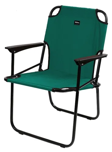 Кресло складное Nika / Ника 4 КС4/3, металлическая труба, ткань с водоотталкивающей пропиткой, цвет изумрудный, до 100кг, размером 580х605х750мм / товары для пикника