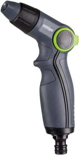 Пистолет для полива Amigo / Амиго 79390 1 режим, с регулировкой интенсивности распыления, в корпусе из пластика / дом и сад