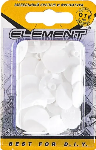 Заглушка декоративная Element 17мм, 40шт, пластик, белый