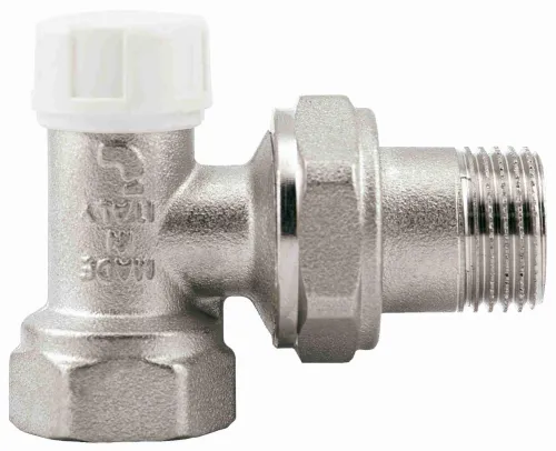 Вентиль для радиатора Itap / Итап запорный угловой со сгоном, в корпусе из латуни, 1/2", 10бар, 110°C / водоснабжение