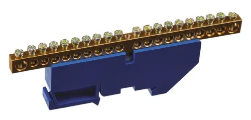 Нулевая шина Navigator NBB-М69-20D/B, латунь, 100А, 20 контактов