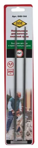 Напильник DDE / ДДЕ круглый, для заточки цепей, металлический, 4мм, 2шт. / инструменты для строительства и ремонта