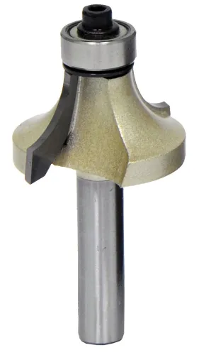 Фреза Elitech / Элитек карнизная, для закругления, с подшипником, 2 лезвия, стальная, твердосплавная, диаметр 31.8мм, хвостовик 8мм / инструменты