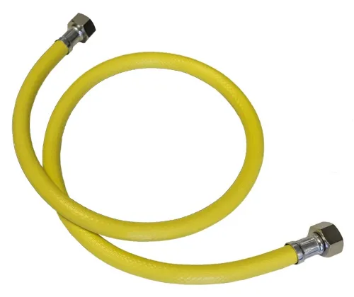 Подводка для газа СТМ с внутренней резьбой, гайка-гайка, ПВХ, цвет желтый, диаметр 1/2дюйма, 1м / газовый шланг