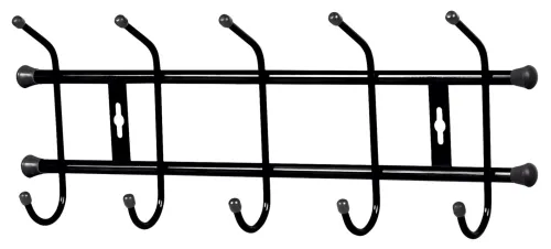 Вешалка настенная Nika, 5 крючков, металлическая, черная