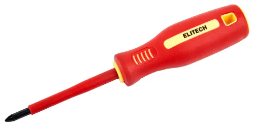 Отвертка диэлектрическая Elitech крестовая PZ1, 80мм, 231302
