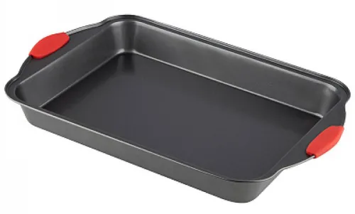Форма для выпечки и запекания Mallony / Маллони COTTURA из углеродистой стали с силиконовыми ручками, 45х29.5х5см / товары для кухни